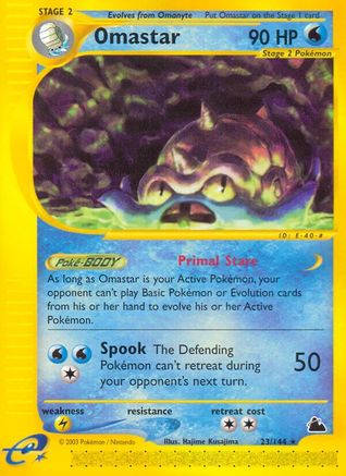 Omastar 023 - Reverse Holofoil Skyridge - Rare