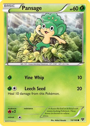 Pansage 010 - Reverse Holofoil XY Base Set - Common