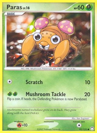 Paras 092 - Reverse Holofoil Mysterious Treasures - Common