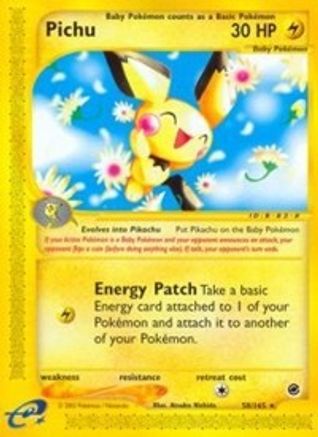 Pichu (58) 058 - Reverse Holofoil Expedition - Rare