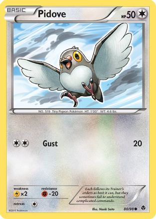 Pidove 080 - Reverse Holofoil Emerging Powers - Common