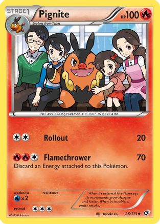 Pignite 026/113 - Reverse Holofoil Legendary Treasures - Uncommon