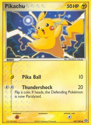 Pikachu 060/106 - Reverse Holofoil Emerald - Common