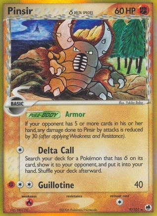 Pinsir (Delta Species) 009/101 - Reverse Holofoil Dragon Frontiers - Holo Rare