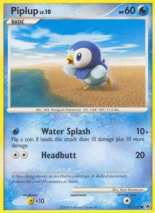 Piplup (71) 071/100 - Reverse Holofoil Majestic Dawn - Common