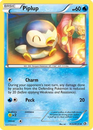 Piplup RC6/RC25 - Holofoil Legendary Treasures Radiant Collection - Uncommon