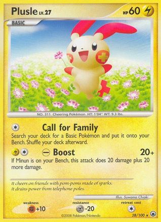 Plusle 028 - Reverse Holofoil Majestic Dawn - Rare
