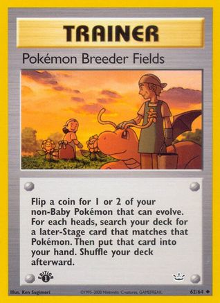 Pokemon Breeder Fields 062/64 - 1st Edition Neo Revelation - Uncommon