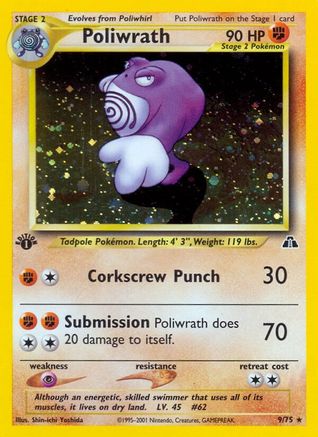 Poliwrath (9) 009/75 - 1st Edition Holofoil Neo Discovery - Holo Rare
