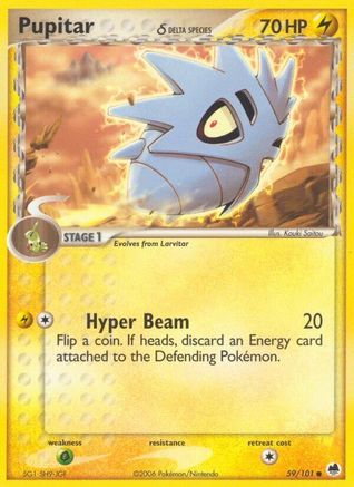 Pupitar (Delta Species) 059/101 - Reverse Holofoil Dragon Frontiers - Common