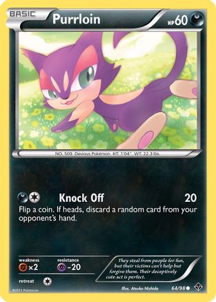 Purrloin 064 - Reverse Holofoil Emerging Powers - Common