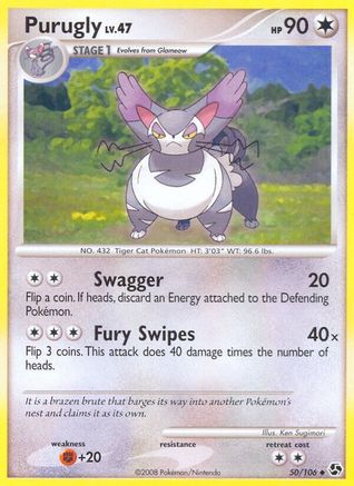 Purugly 050 - Reverse Holofoil Great Encounters - Uncommon