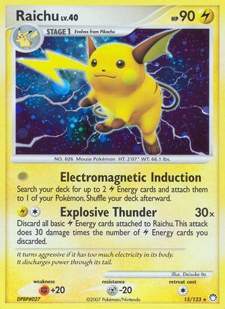 Raichu 015 - Holofoil Mysterious Treasures - Holo Rare