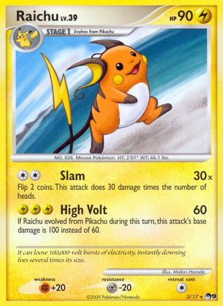 Raichu 003/017 - Reverse Holofoil POP Series 9 - Rare