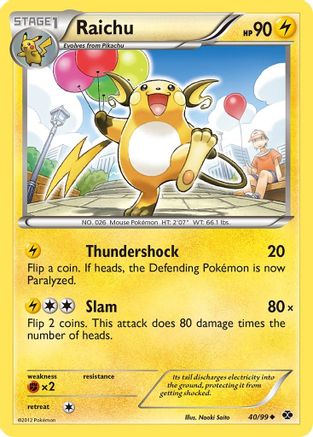 Raichu 040/99 - Reverse Holofoil Next Destinies - Uncommon