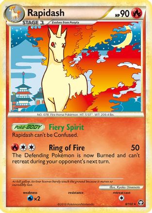 Rapidash 008 - Reverse Holofoil Triumphant - Holo Rare