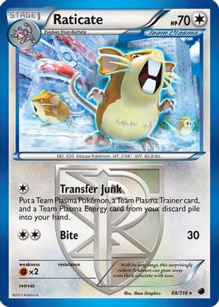 Raticate (Team Plasma) 088/116 Plasma Freeze - Rare