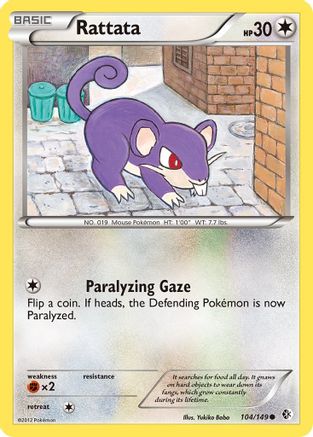 Rattata 104 - Reverse Holofoil Boundaries Crossed - Common
