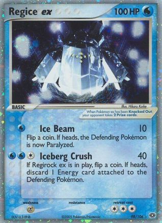 Regice ex 098 - Holofoil Emerald - Ultra Rare