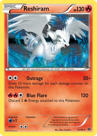 Reshiram 021/99 - Reverse Holofoil Next Destinies - Rare