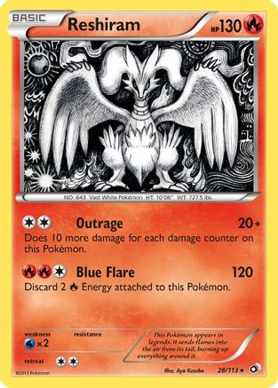 Reshiram 028/113 - Holofoil Legendary Treasures - Holo Rare