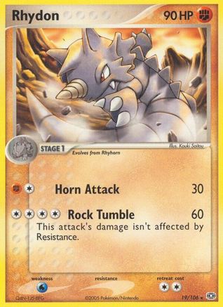 Rhydon 019 - Reverse Holofoil Emerald - Rare