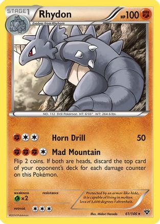 Rhydon 061 - Reverse Holofoil XY Base Set - Rare