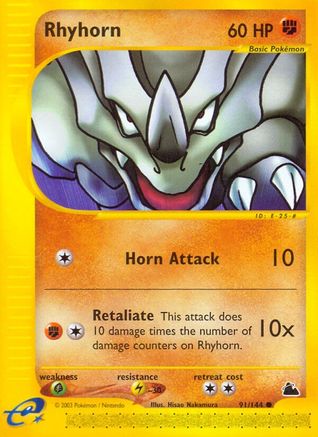Rhyhorn 091 - Reverse Holofoil Skyridge - Common