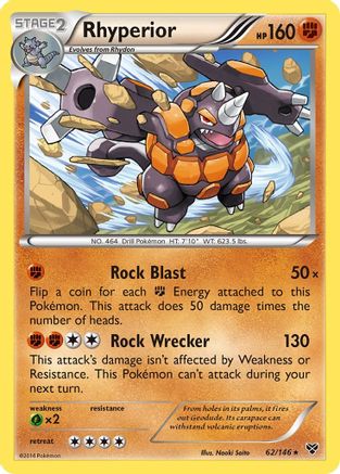 Rhyperior 062 - Reverse Holofoil XY Base Set - Holo Rare