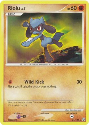 Riolu 061/130 - Reverse Holofoil Diamond and Pearl - Uncommon