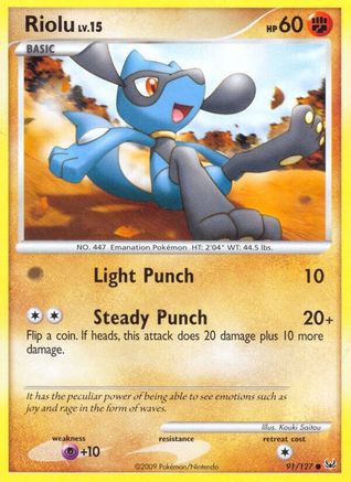 Riolu 091/127 - Reverse Holofoil Platinum - Common
