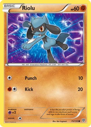 Riolu (75) 075 - Reverse Holofoil Plasma Storm - Common
