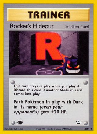 Rocket's Hideout 063/64 - 1st Edition Neo Revelation - Uncommon