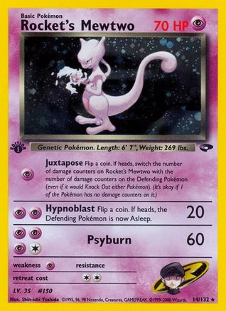 Rocket's Mewtwo 014/132 - 1st Edition Holofoil Gym Challenge - Holo Rare