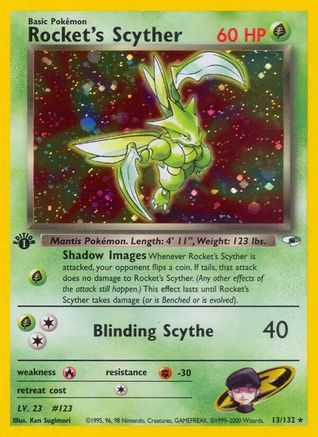 Rocket's Scyther 013/132 - 1st Edition Holofoil Gym Heroes - Holo Rare