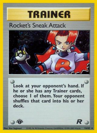 Rocket's Sneak Attack (16) 016/82 - 1st Edition Holofoil Team Rocket - Holo Rare