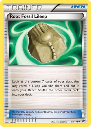 Root Fossil Lileep 087 Plasma Blast - Uncommon