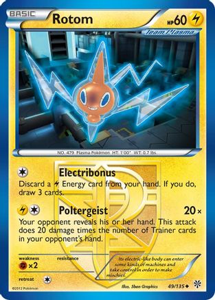 Rotom (Team Plasma) 049/135 - Reverse Holofoil Plasma Storm - Uncommon
