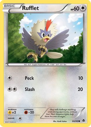 Rufflet (86) 086 - Reverse Holofoil Emerging Powers - Common
