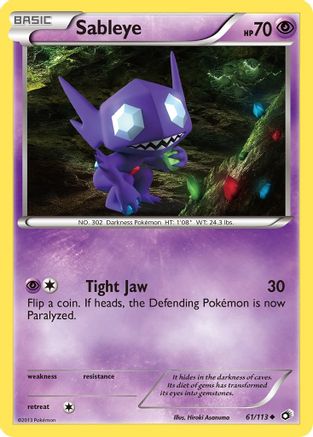 Sableye 061 - Reverse Holofoil Legendary Treasures - Uncommon