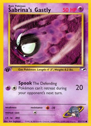 Sabrina's Gastly 093/132 - 1st Edition Gym Heroes - Common