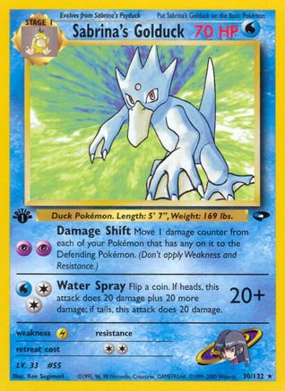 Sabrina's Golduck 030/132 - 1st Edition Gym Challenge - Rare