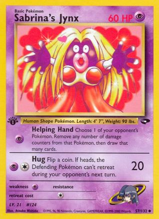 Sabrina's Jynx 057/132 - 1st Edition Gym Challenge - Uncommon