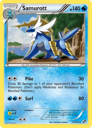 Samurott (31) 031 - Holofoil Black and White - Holo Rare