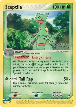 Sceptile 020/109 - Reverse Holofoil Ruby and Sapphire - Rare