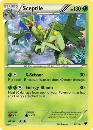 Sceptile 008 - Reverse Holofoil Plasma Freeze - Holo Rare