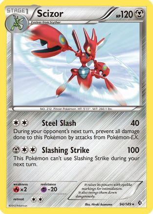 Scizor 094 - Reverse Holofoil Boundaries Crossed - Holo Rare