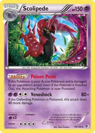 Scolipede 074 - Holofoil Boundaries Crossed - Holo Rare