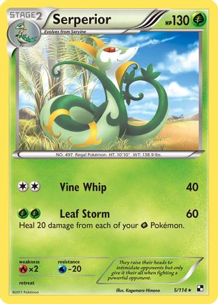Serperior (5) 005 - Reverse Holofoil Black and White - Holo Rare