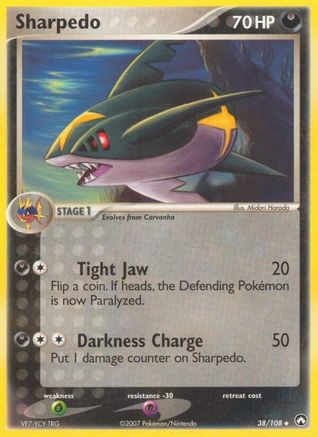 Sharpedo 038 - Reverse Holofoil Power Keepers - Uncommon